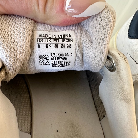 Women’s Adidas Stan Smith sneakers shoes size 8 navy heel - Picture 5 of 6